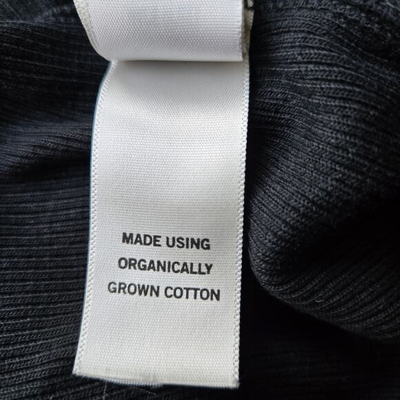 Agolde Lola Asymmetrical Spaghetti Strap Stretch Rib Black Tank Top Size Medium - Picture 10 of 12